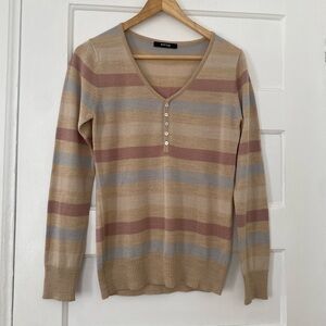 Burton of London wool blend classic preppy neutral sweater